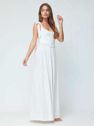 The Marie Dress in White Linen