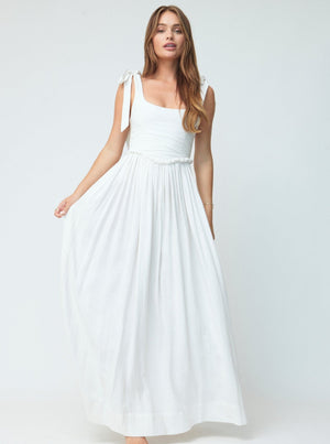 The Marie Dress in White Linen