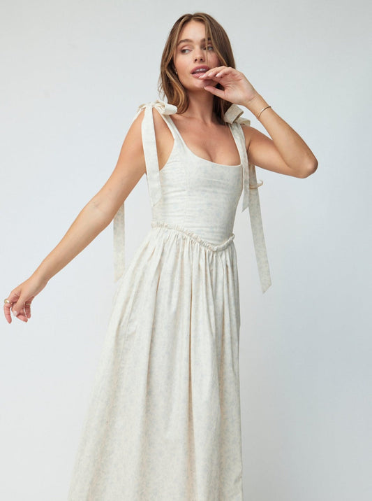 The Marie Dress in Ivory English Floral