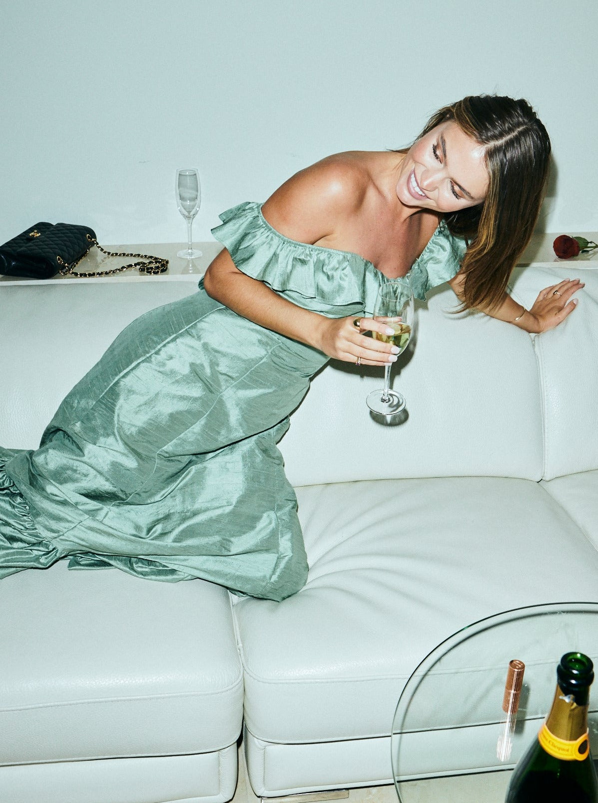 The Camille Dress in Sage Louise New York The Camille Dress in Sage Louise New York