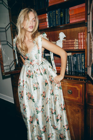 The Marie Dress in Floral Brocade
