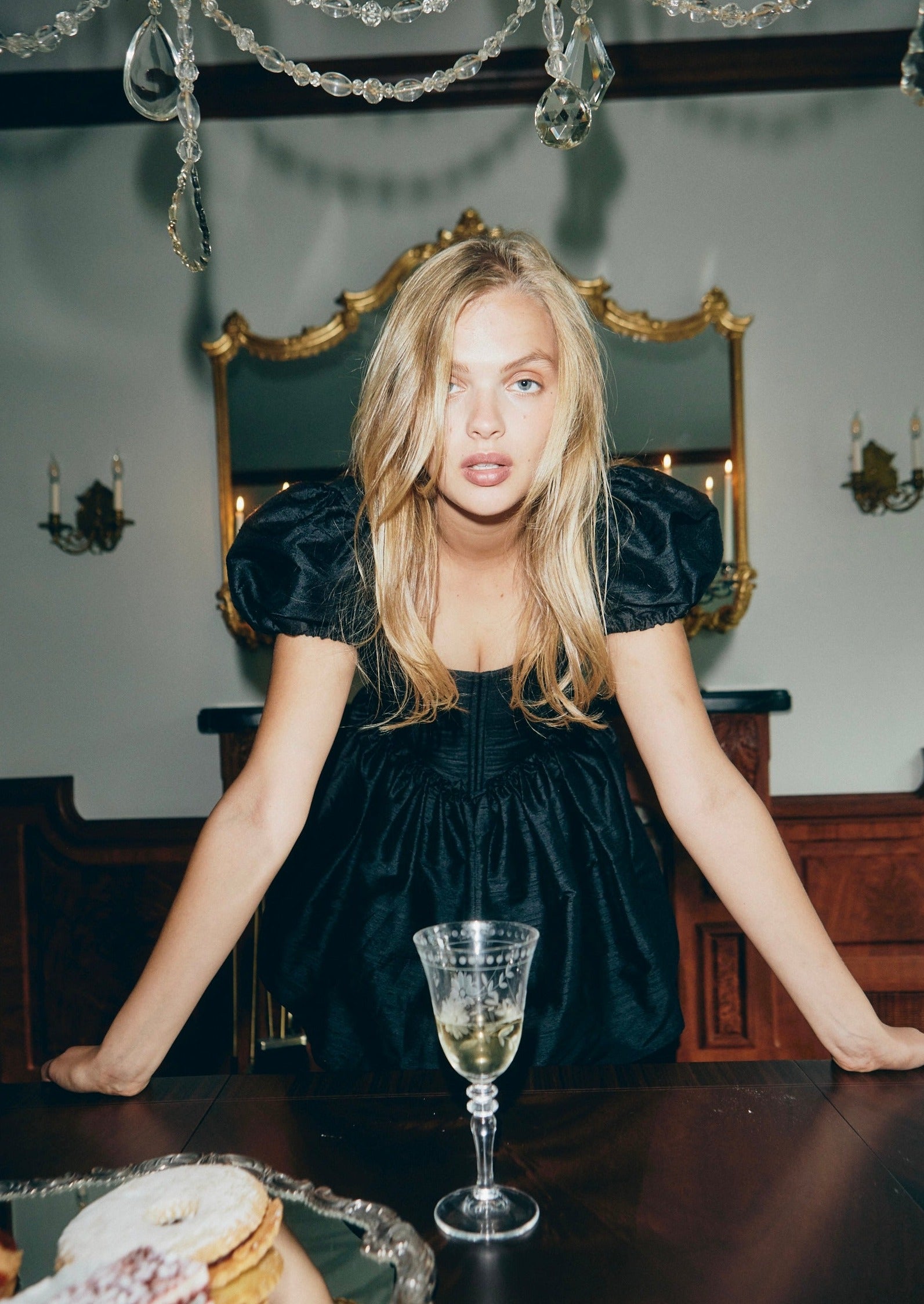 Chloe Dress in Black Silk Louise New York Chloe Dress in Black Silk Louise New York